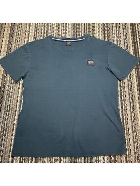 Paul And Shark Men’s Logo T Shirt Medium Teal Short Sleeve Crewneck Cotton